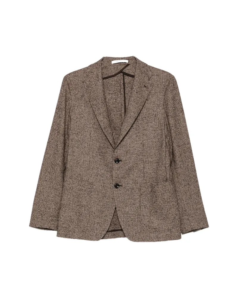 Tagliatore Textured Single-breasted Blazer Brown