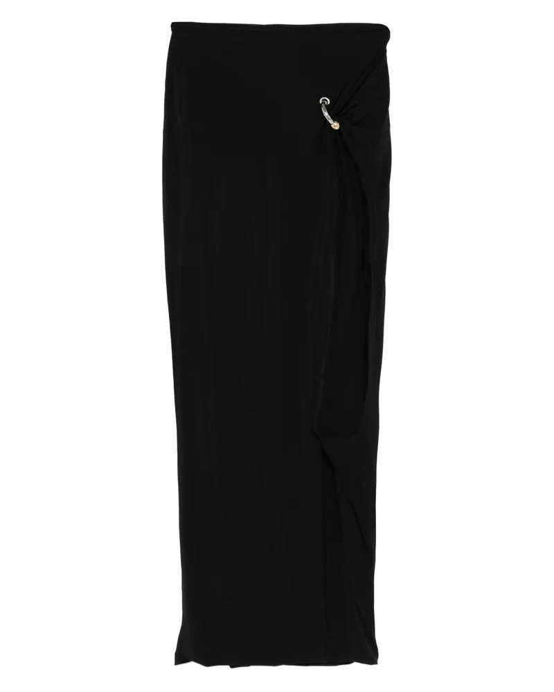 Jean Paul Gaultier Ring-detail Side-split Midi Skirt Black