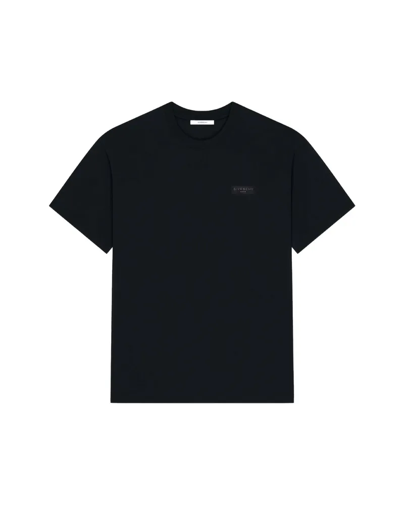 Givenchy T-shirt In Cotton With Givenchy Paris Gros Grain Black