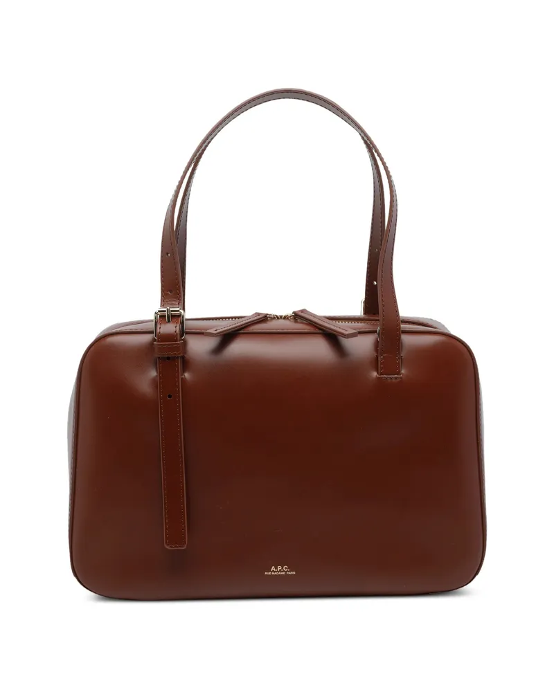 A.P.C. A. p.c. Virginnie Box Zip Shoulder Bag Brown