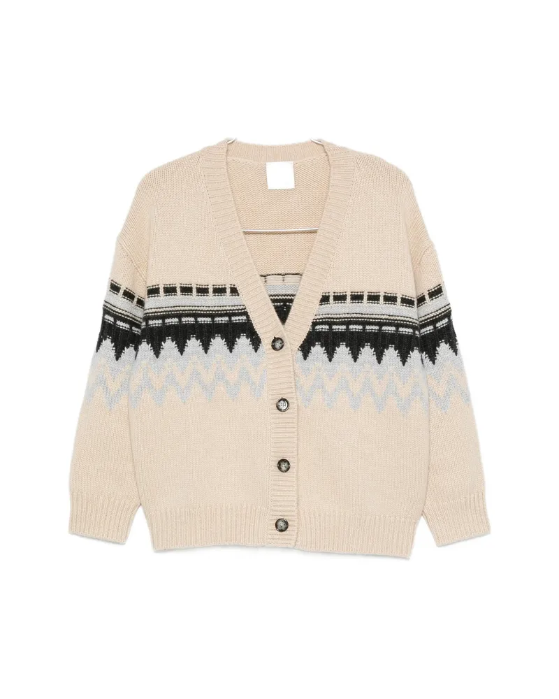 ALLUDE V-neck Cashmere Cardigan Neutrals