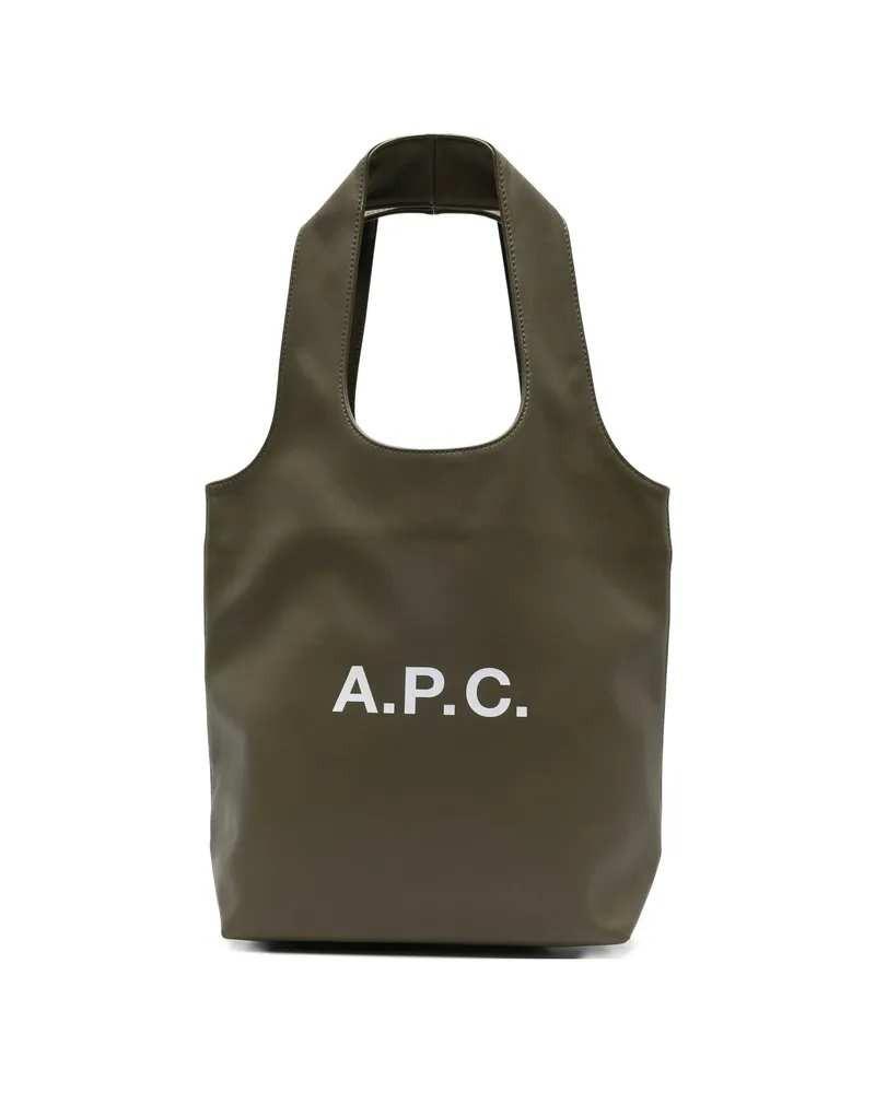 A.P.C. A. p.c. Small Ninon Logo Tote Bag Green