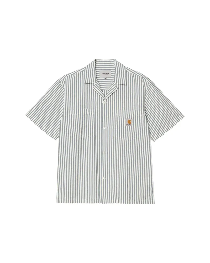 Carhartt WIP Leavel Striped Pocket Shirt Blue