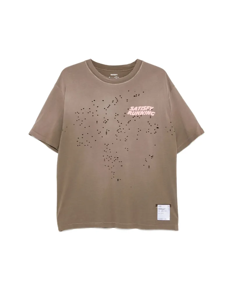 Satisfy MothTech Distressed T-shirt Brown