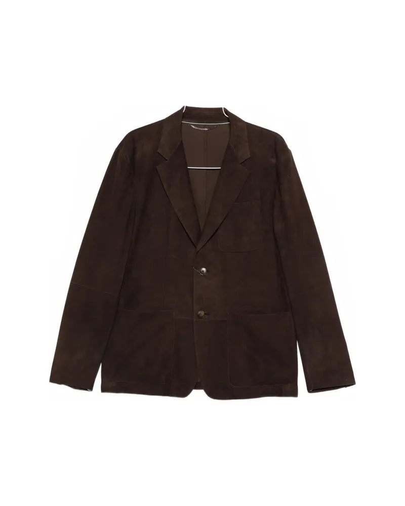Canali Button Suede Blazer Brown