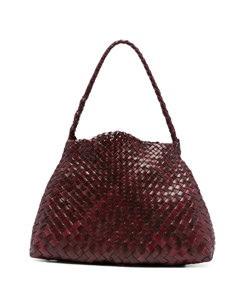 Dragon Diffusion Woven-leather Tote Bag Red