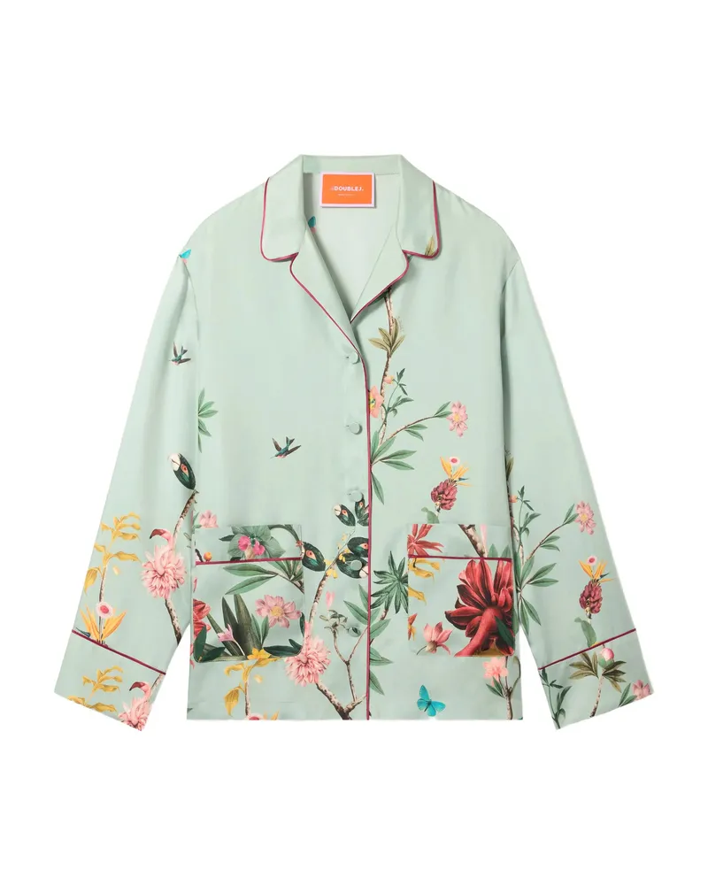 La DoubleJ Floral-print Shirt Blue