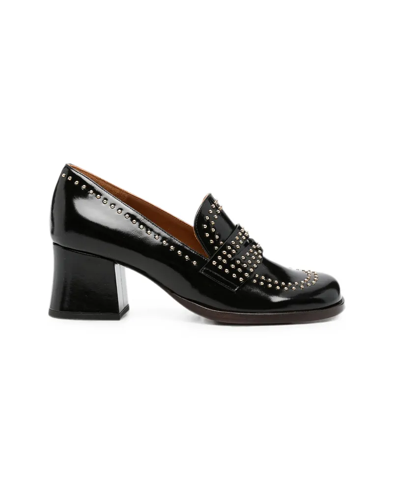 Chie Mihara Stud-embellished Leather Loafers Black