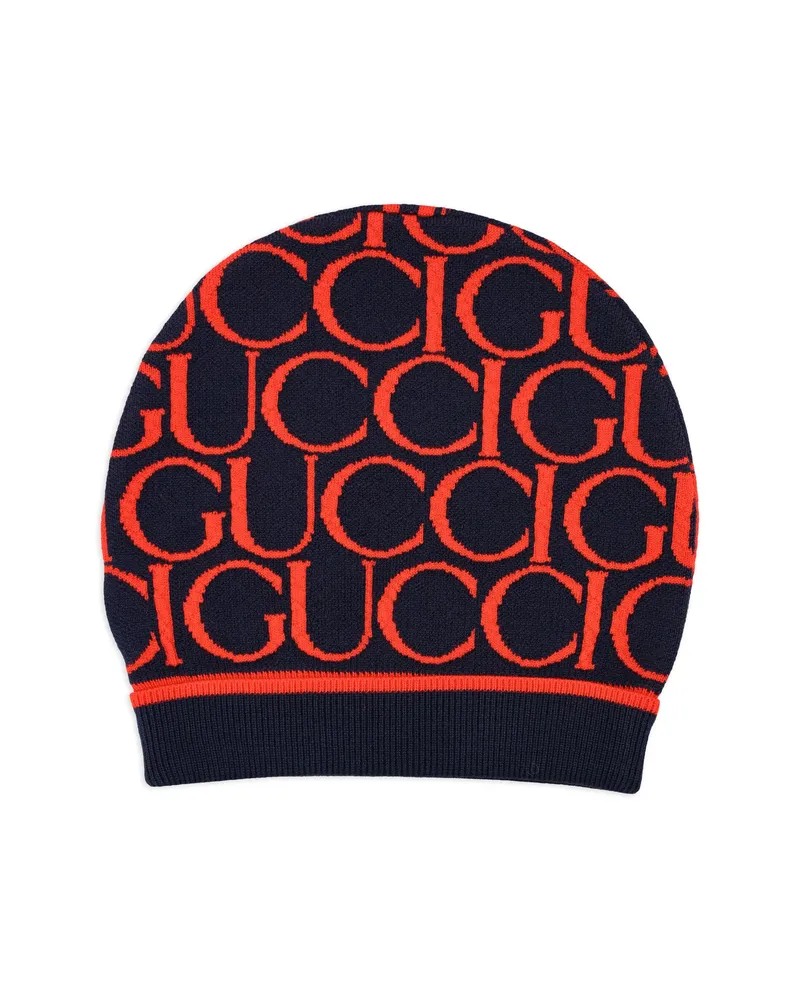 Gucci Logo-jacquard Beanie Blue