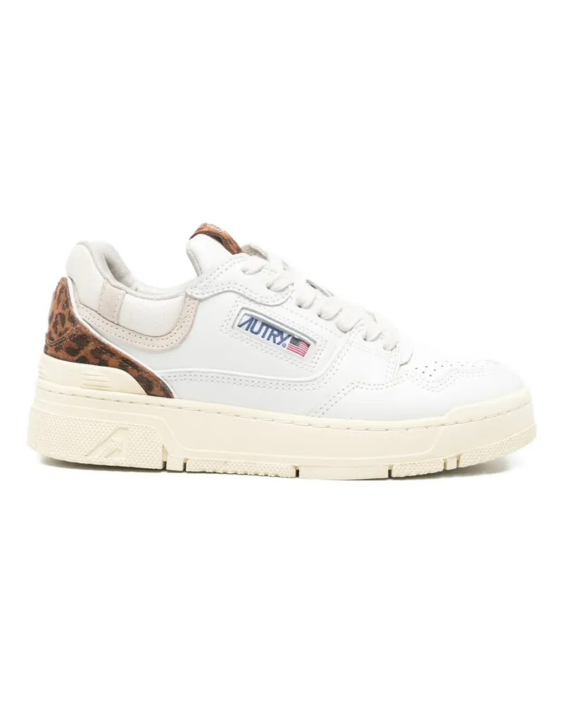 AUTRY CLC Leopard-print Sneakers White