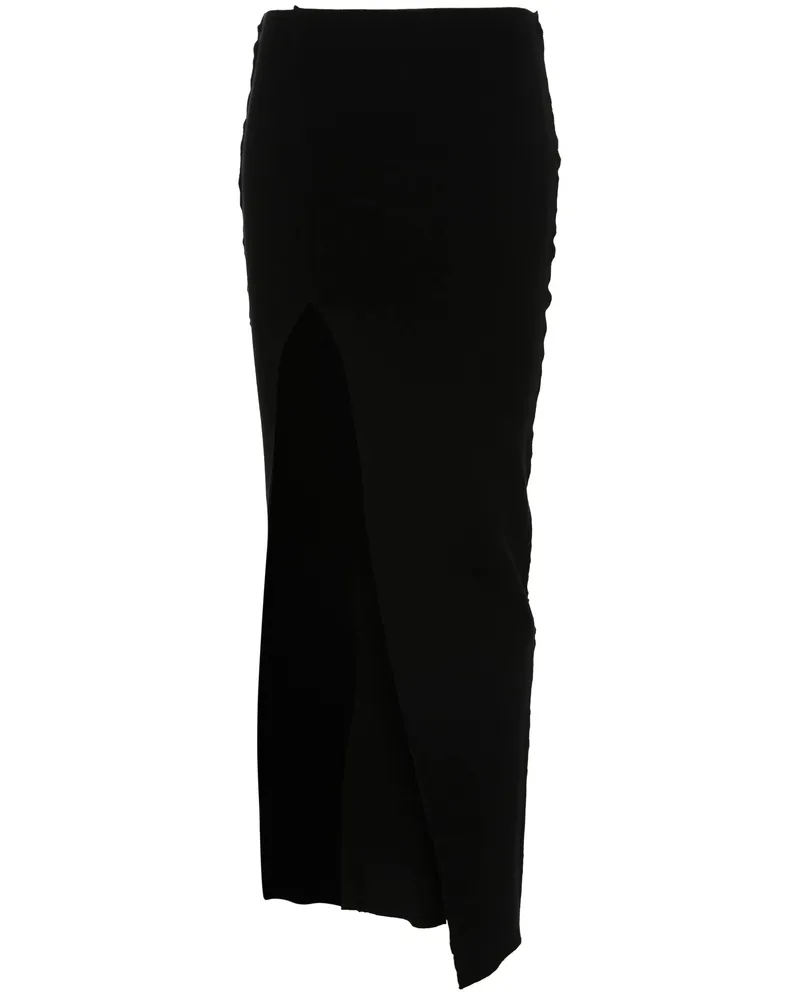 Rick Owens Knitted Midi Skirt Black