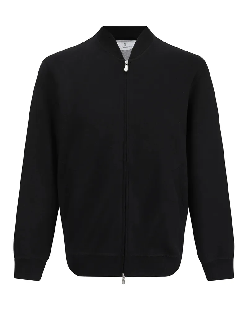 Brunello Cucinelli Cotton Zip-front Sweatshirt Black