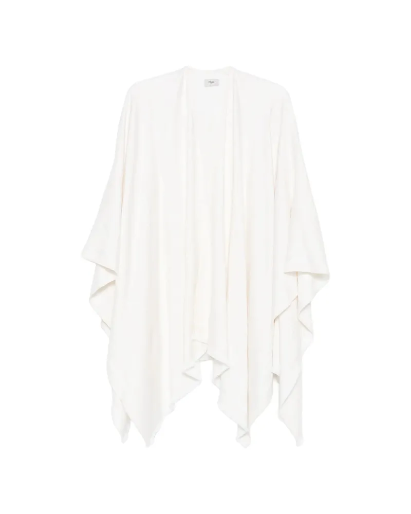 Fendi Monogram-jacquard Fringed Poncho White
