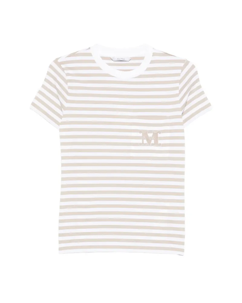 Max Mara Moboli Striped Pocket T-shirt White