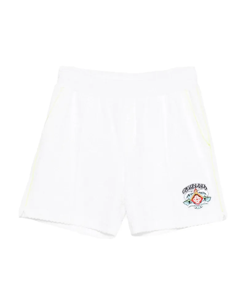 Casablanca Paris Towelling Monogram Shorts White
