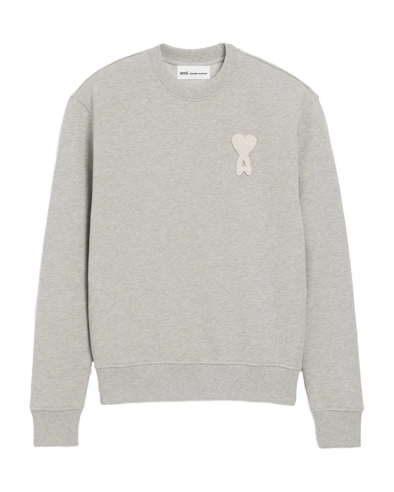 AMI Paris Ami De Coeur Logo-patch Sweatshirt Grey