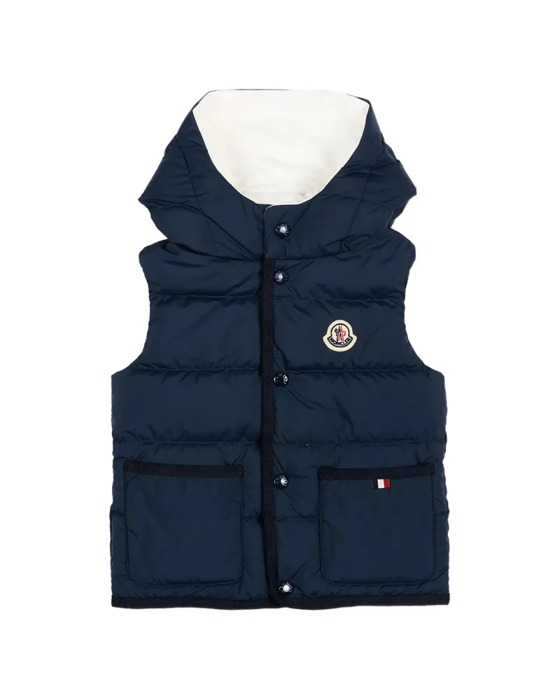 Moncler Pax Hooded Quilted Gilet Blue