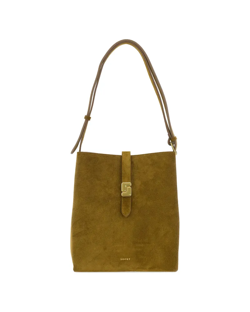 Soeur Buckle Strap Shoulder Bag Green