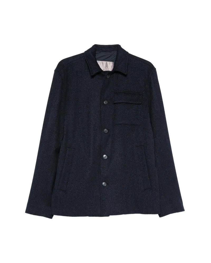 Herno Chest Flap-pocket Button-up Jacket Blue