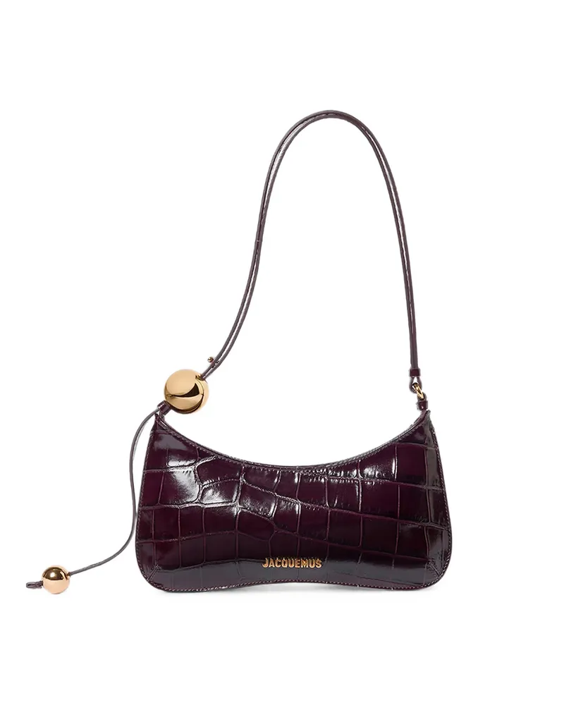 Jacquemus Croc-effect Leather Shoulder Bag Red