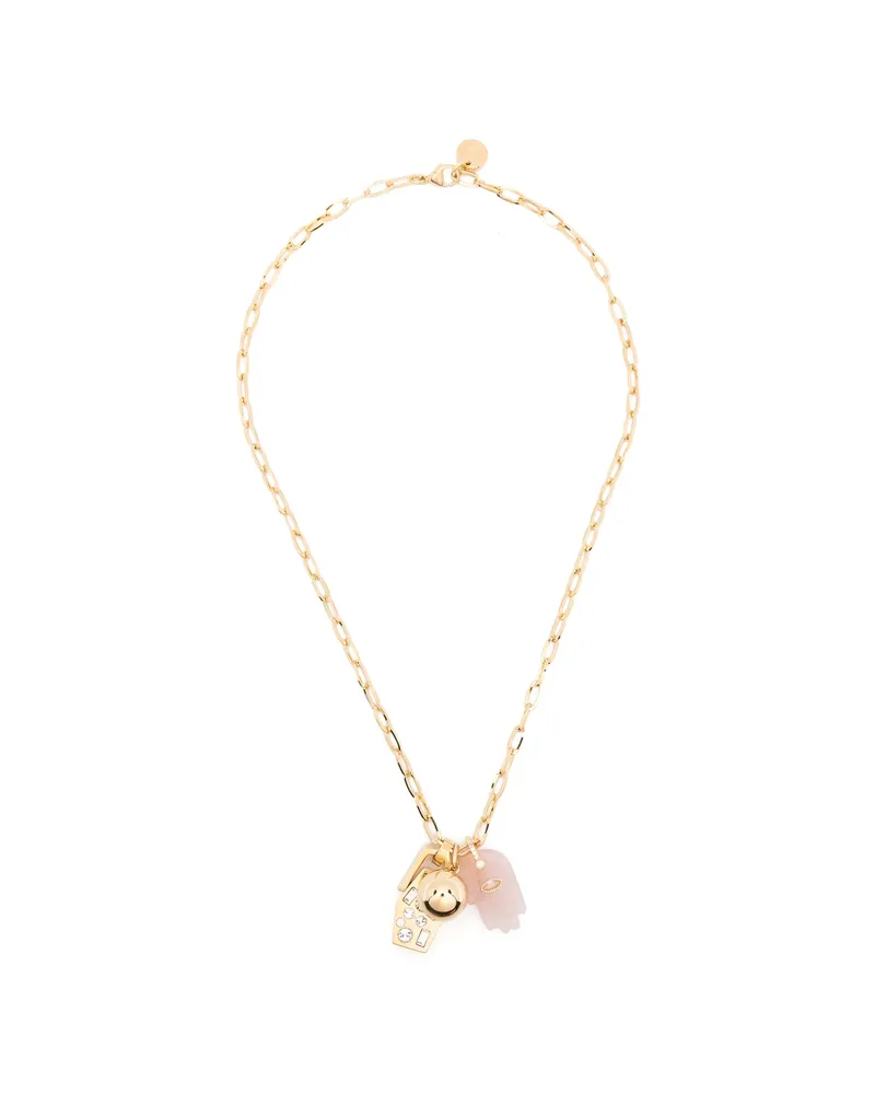 La DoubleJ Charm-detail Chain-link Necklace Gold