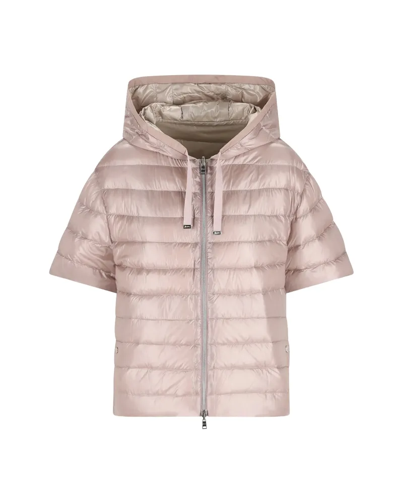 Herno Hooded Short-sleeve Coat Pink