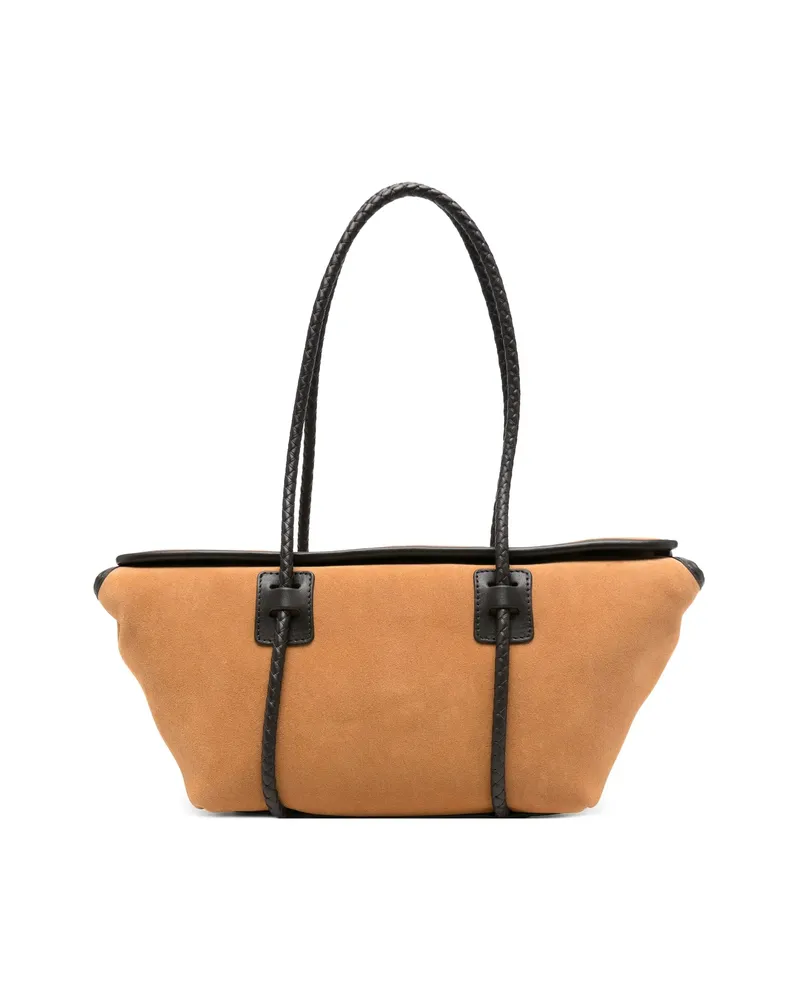 HEREU Forna Braided Handle Shoulder Bag Brown