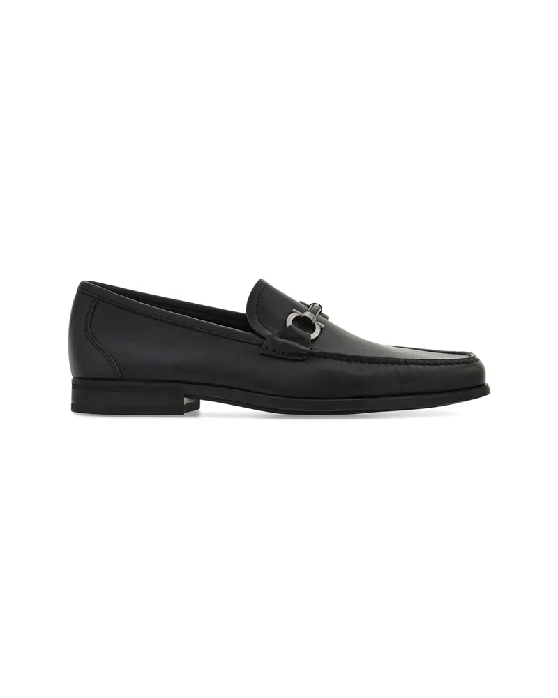 Ferragamo Gancini Ornament Loafers Black