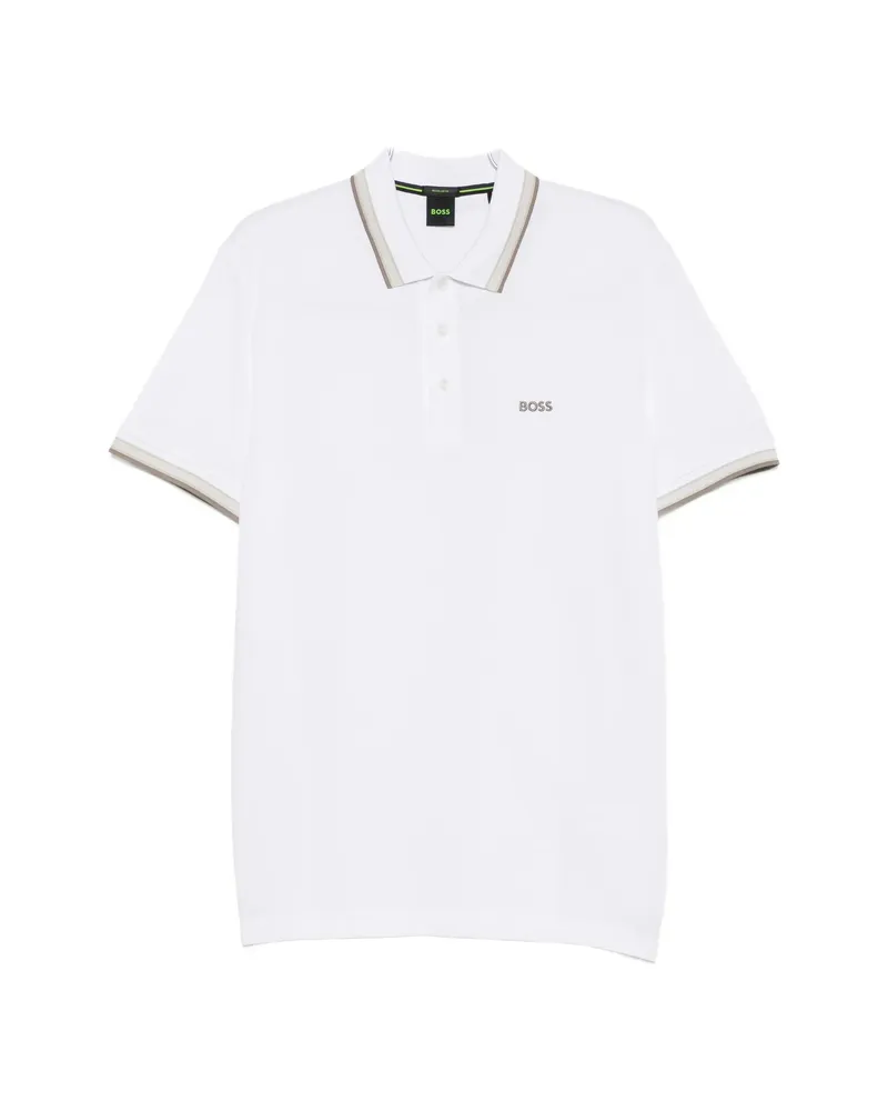 HUGO BOSS Logo-embroidered Polo Shirt White