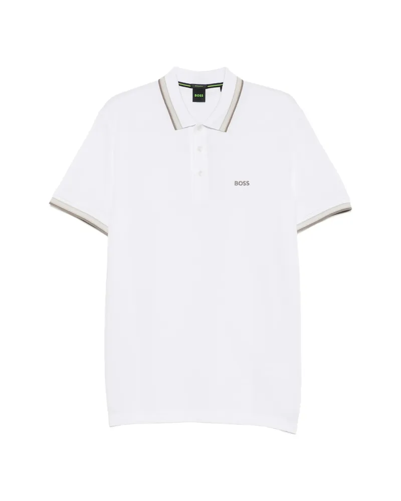 HUGO BOSS Logo-embroidered Polo Shirt White