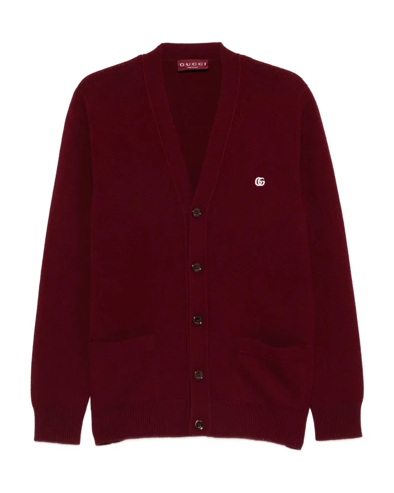 Gucci V-neck Cardigan Red