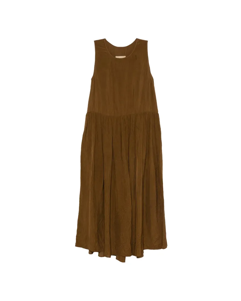Uma Wang Ardal Pleated Dress Brown
