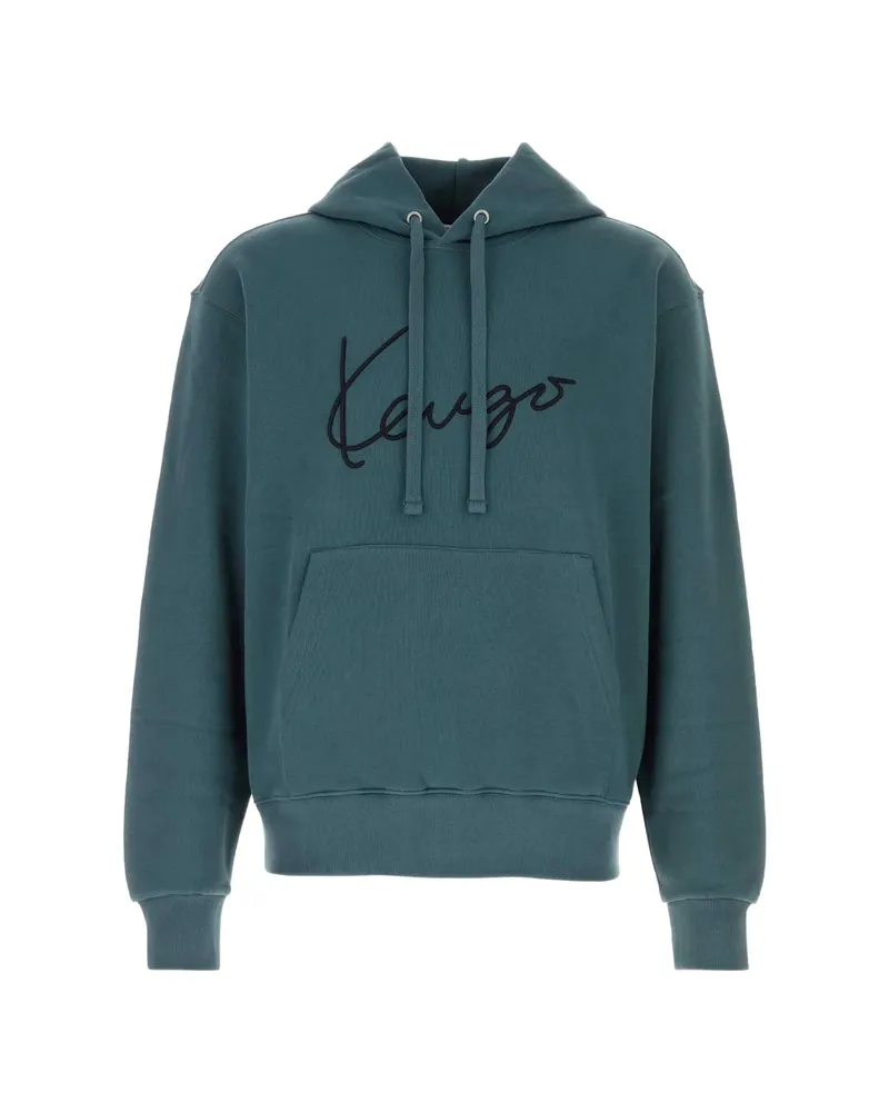 Kenzo Logo-embroidered Hoodie Grey