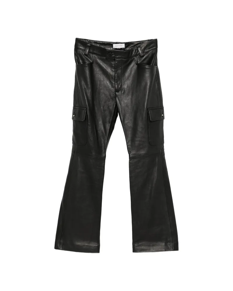 Ernest W. Baker Pocket Leather Trousers Black
