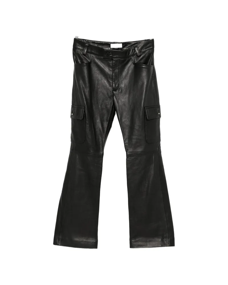 Ernest W. Baker Pocket Leather Trousers Black