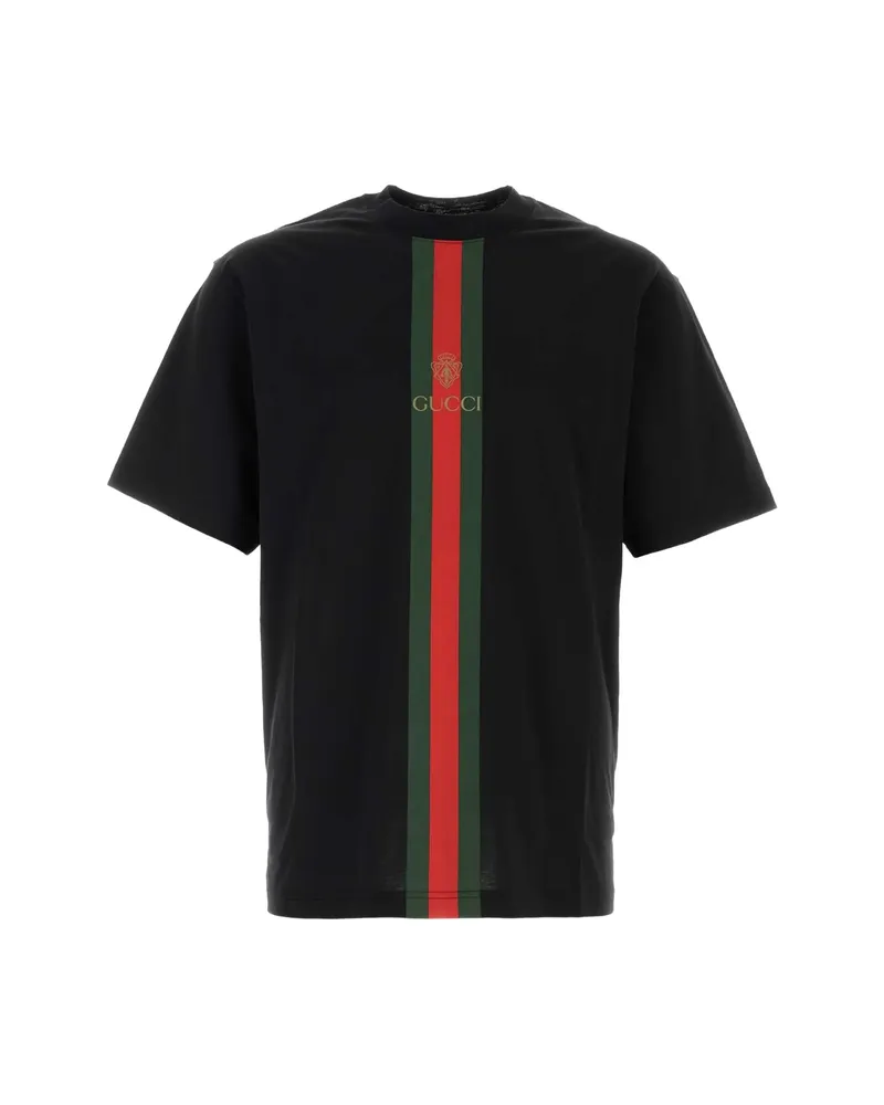 Gucci Web-stripe Logo-print T-shirt Black