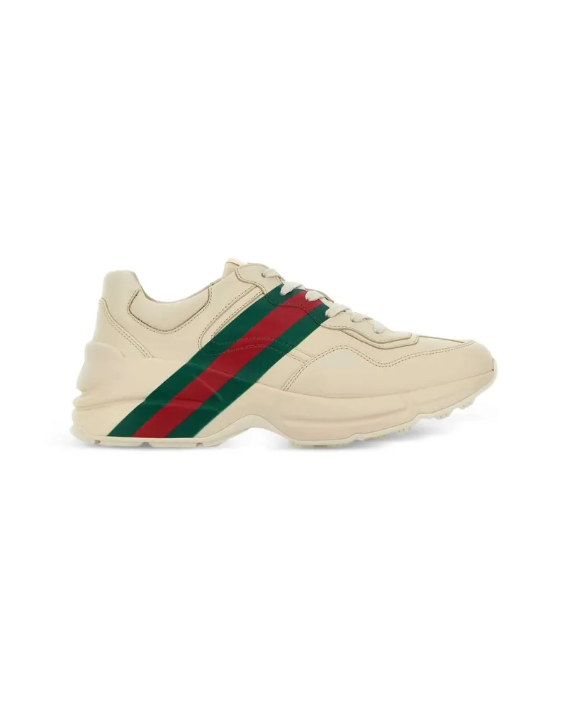 Gucci Rhyton Web-stripe Sneakers Neutrals