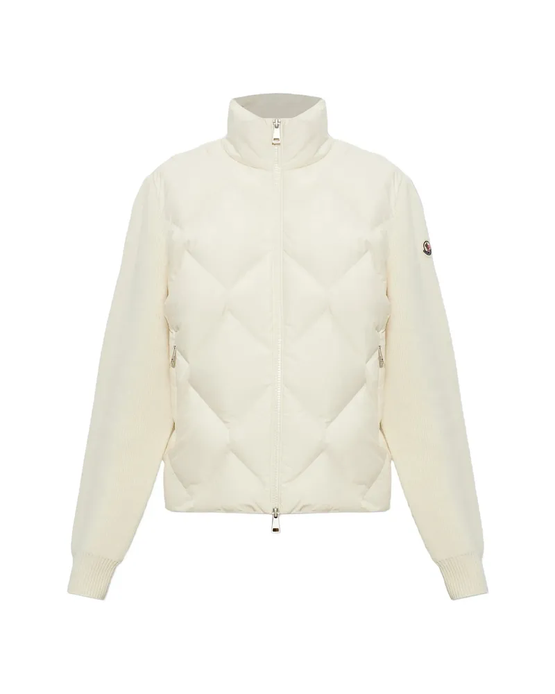 Moncler Quilted Panelled Jacket Neutrals