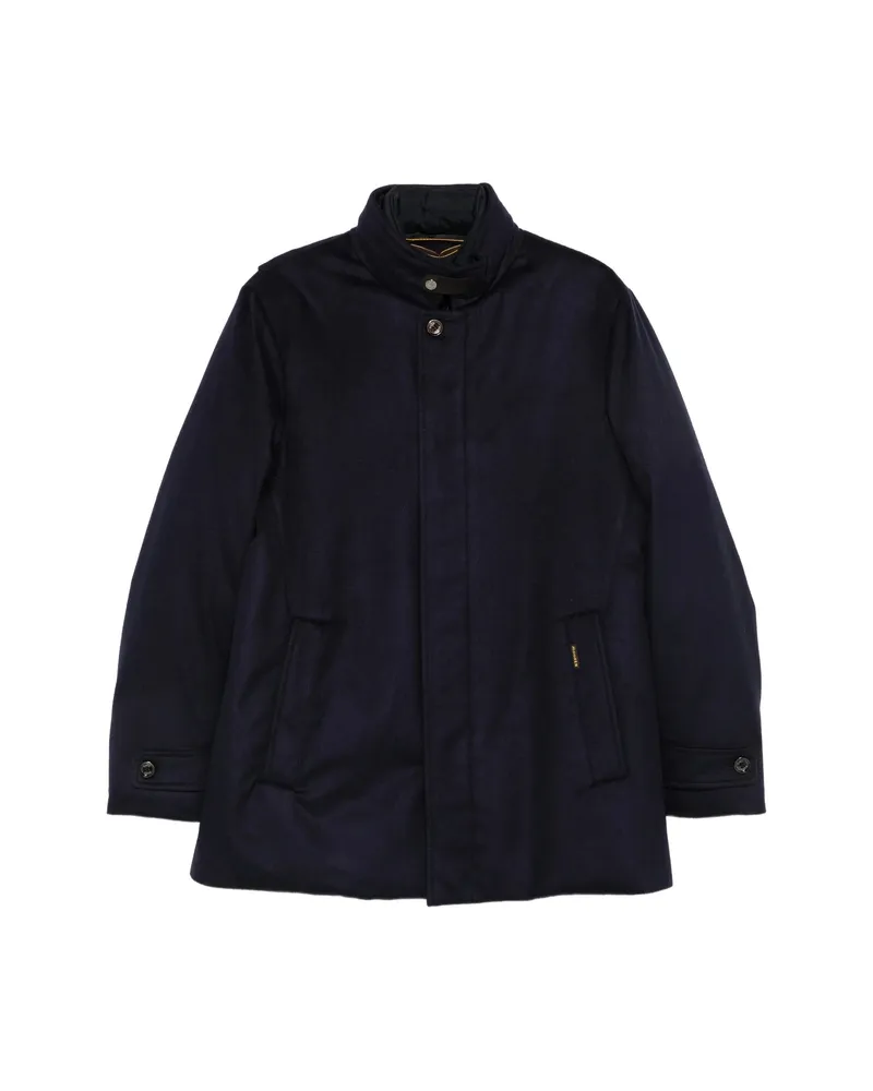 MOORER High-neck Buttoned Jacket Blue