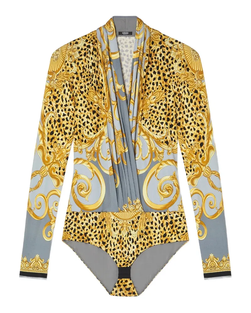 Versace Graphic-print Bodysuit Yellow