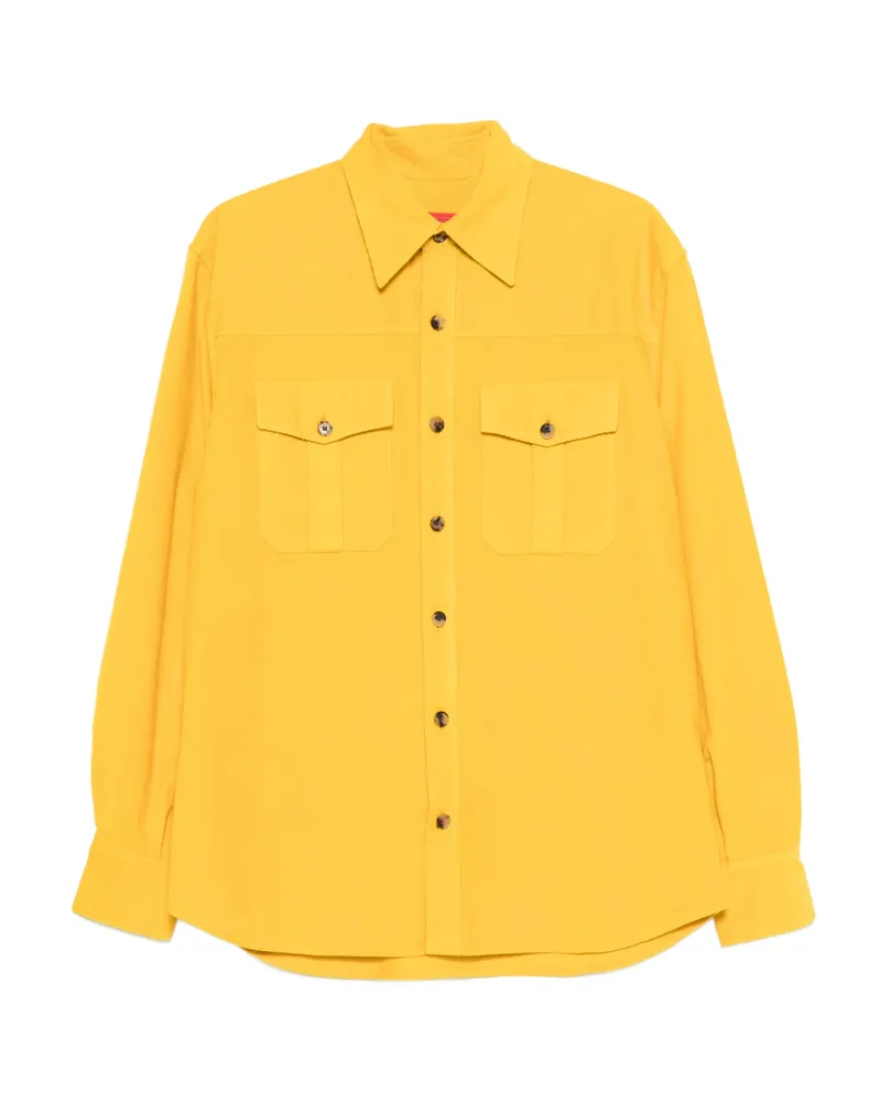Isaia Chest-pocket Shirt Yellow