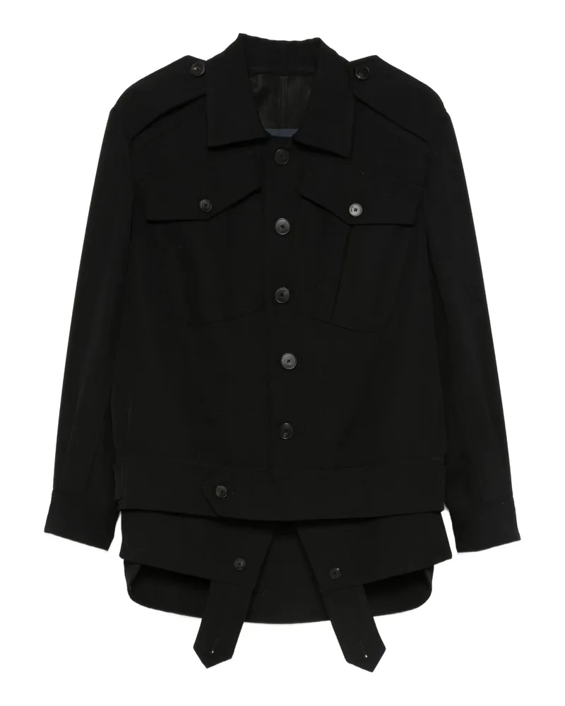 Seafarer Button-up Military Jacket Black