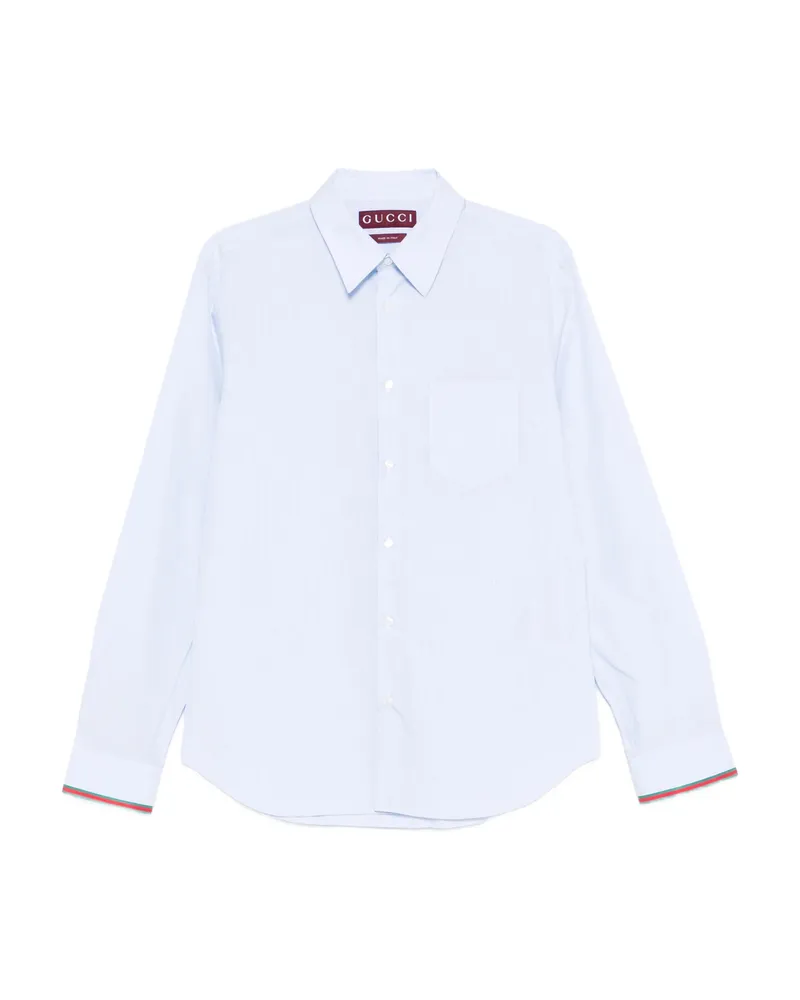 Gucci Striped-trim Shirt Blue