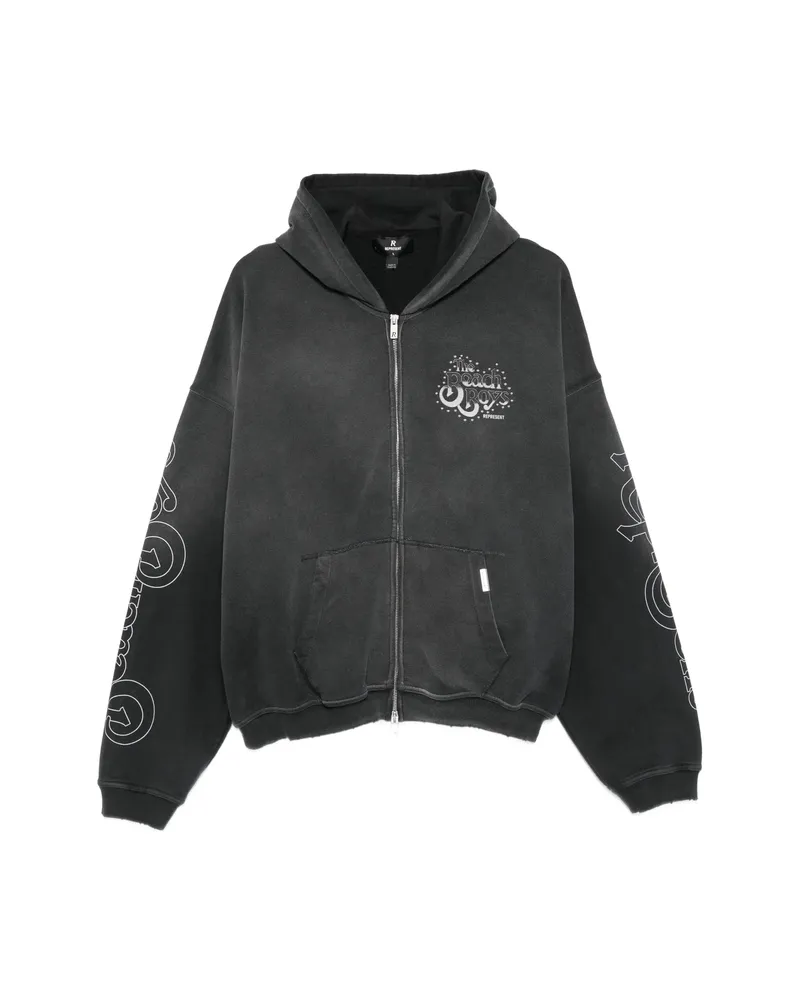 REPRESENT Graphic-print Zip-up Hoodie Black