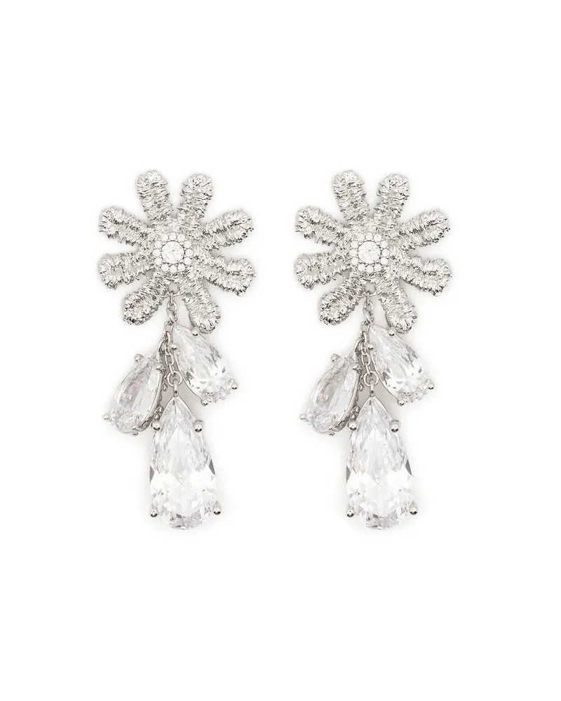 SHUSHU/TONG X YVMIN Flower-motif Drop Earrings Silver