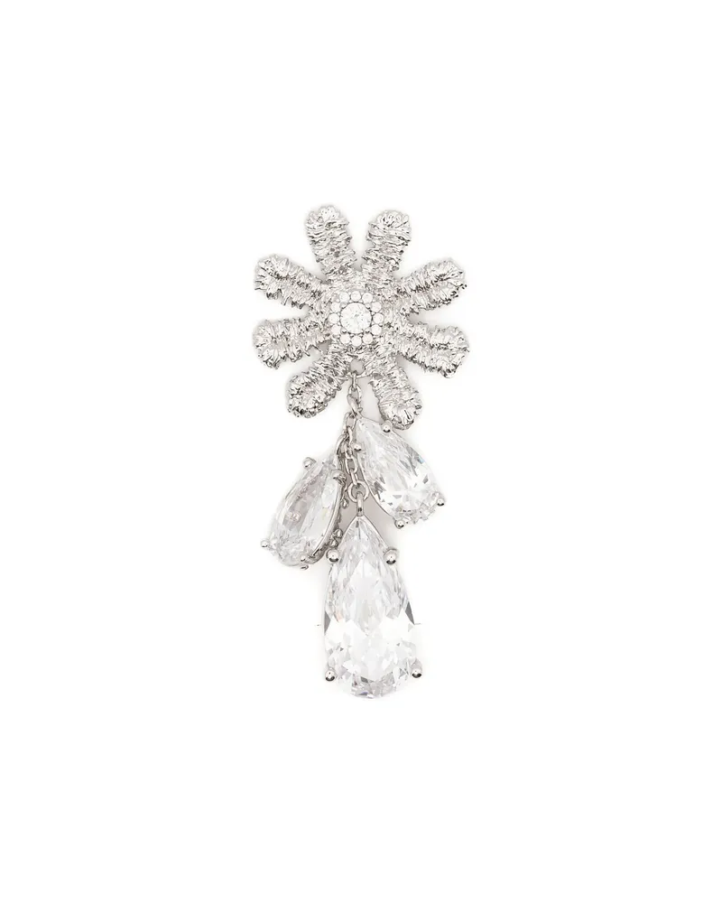 SHUSHU/TONG X YVMIN Flower-motif Drop Earrings Silver