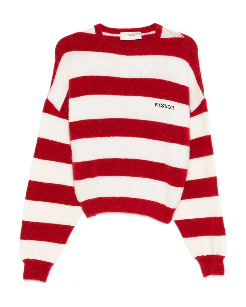 Fiorucci Striped Crew-neck Jumper Red