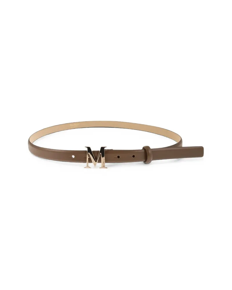 Max Mara MCLASSIC20S - Monogram Leather Belt Brown