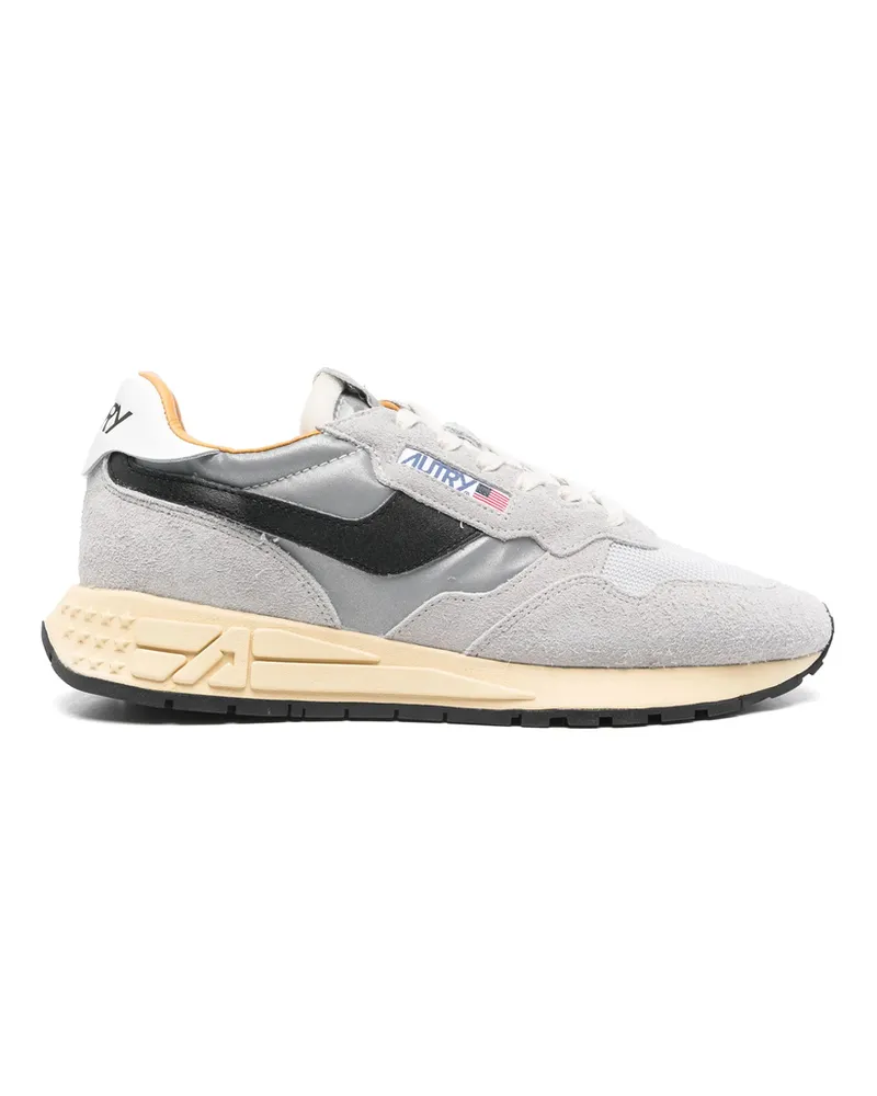 AUTRY Reelwind Low "Sand Cracked Leather And Nylon" Sneakers Grey