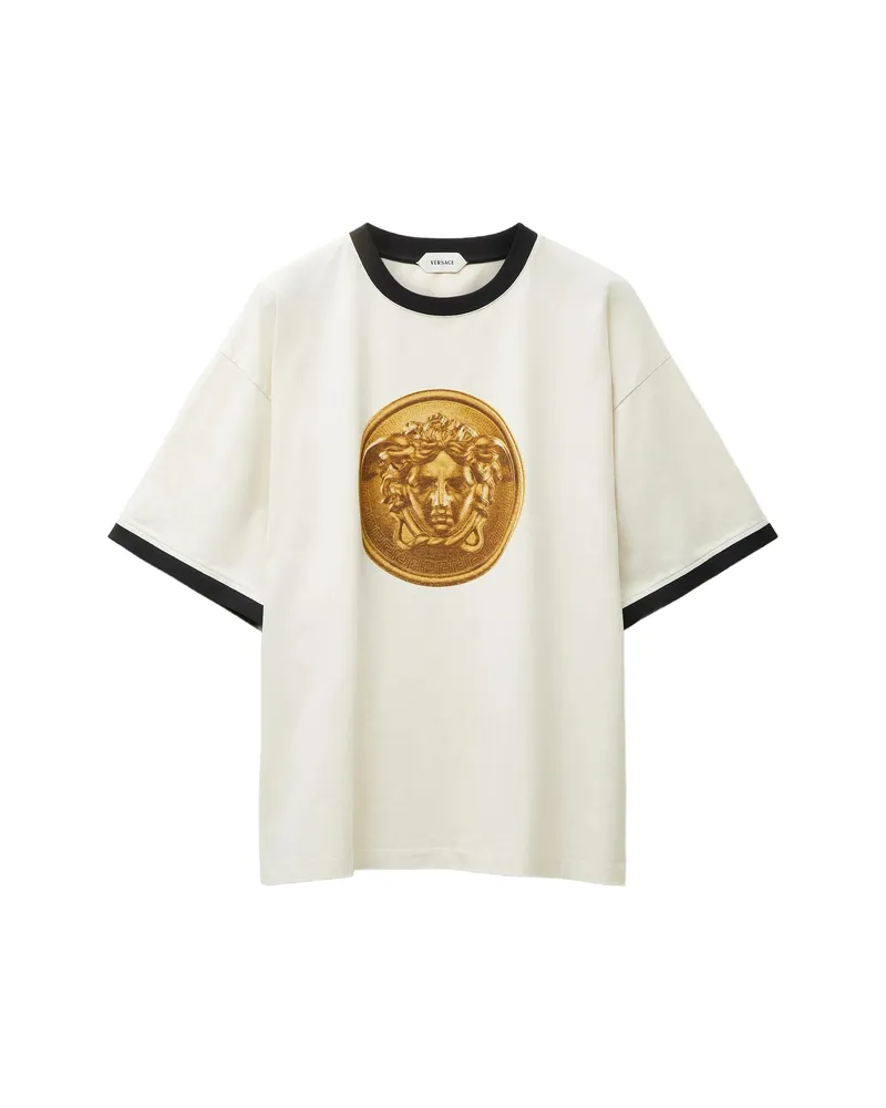 Versace Printed Cotton-jersey Regular T-shirt White